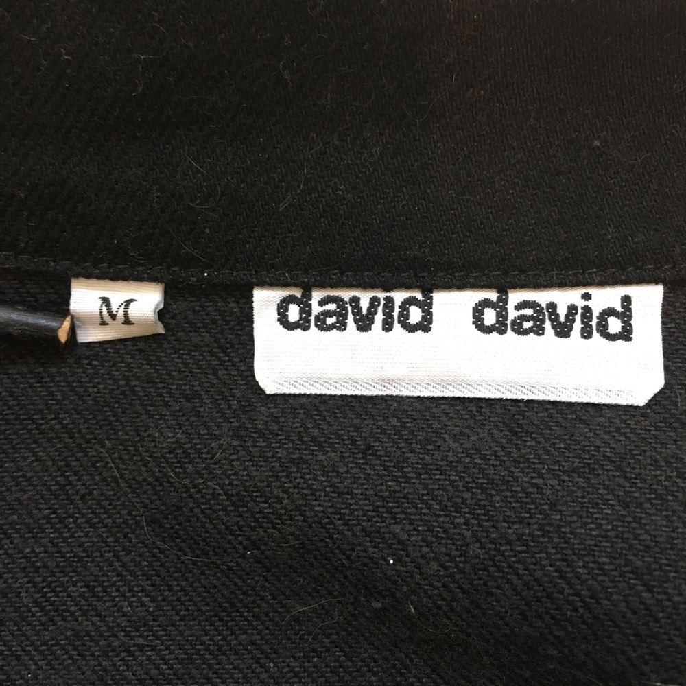 David David Vintage Denim Jeans Gold Trim Black 1980’s Style Short Jacket Coat - Picture 7 of 12